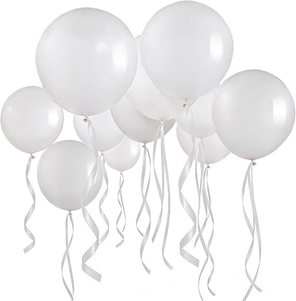 36 Inch White Balloons by CEUQIESO