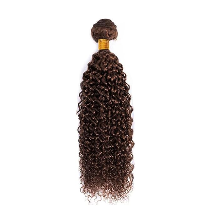26 Inch Chocolate Brown Kinky Curly Bundles Color 4 Human Hair Bundles Niegmeag Unprocessed Brazilian Virgin Remy Hair Extensions 100g/Pc