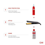 CHI Original Ceramic Flat Iron, Straightener For A Smooth Finish, Ceramic Floating Plates, Quick Heat Up, Analog On/Off Switch, 1" Black