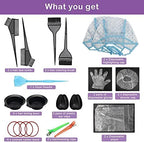 AHIER 23 Pack Hair Coloring Kit, Include Hair Dye Brush and Bowl Set, Highlight Cap Kit, Ear Cover, Gloves, Shawl, Shower Cap for DIY Salon Coloring Tools