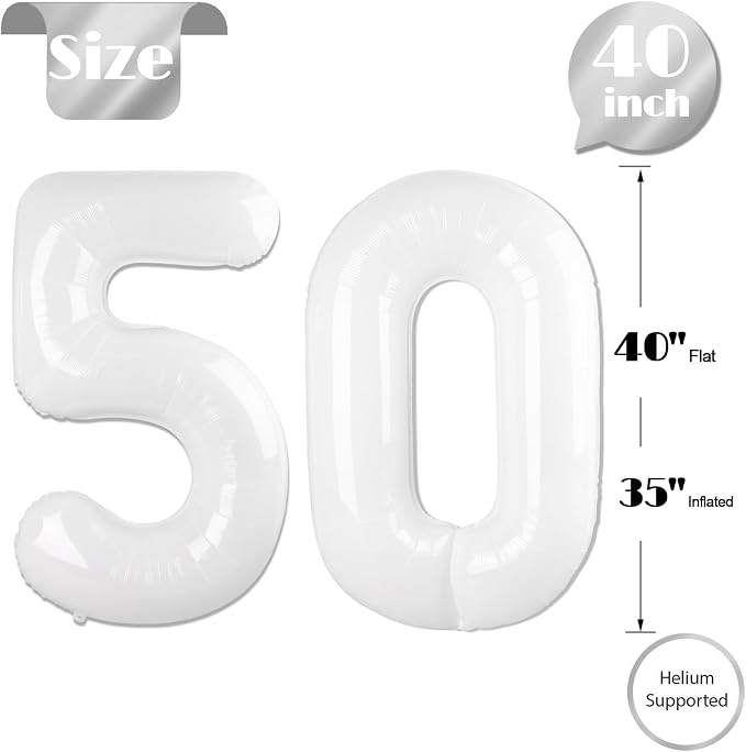 White 50 Balloon - Image 5