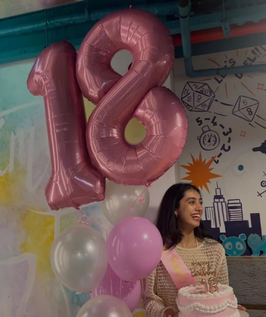 Pearl Pink Number 8 Balloon 40 inch, 8th Birthday Party Balloons Decorations | - Image 9