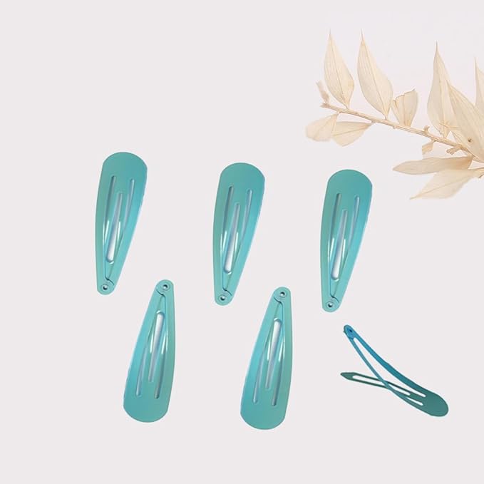 2 Inch Blue Green Hair Clips Barrettes Metal Snap Clips for Women Durable Water Drop Ideal Hair Accessories for Hairdressing Wedding and Everyday Use 20 pcs