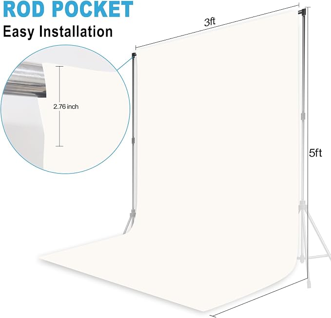 Ivory Photography Backdrop for Photoshoot, 3x5ft | Versatile Studio Photo - Image 2