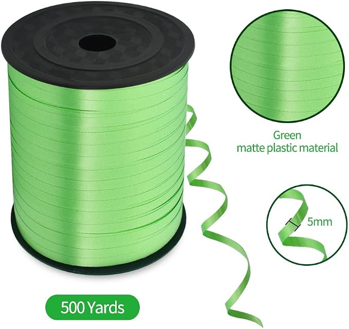 TONIFUL 500 Yards Green Curling Ribbon Balloon String Gift Wrapping Decor | - Image 2