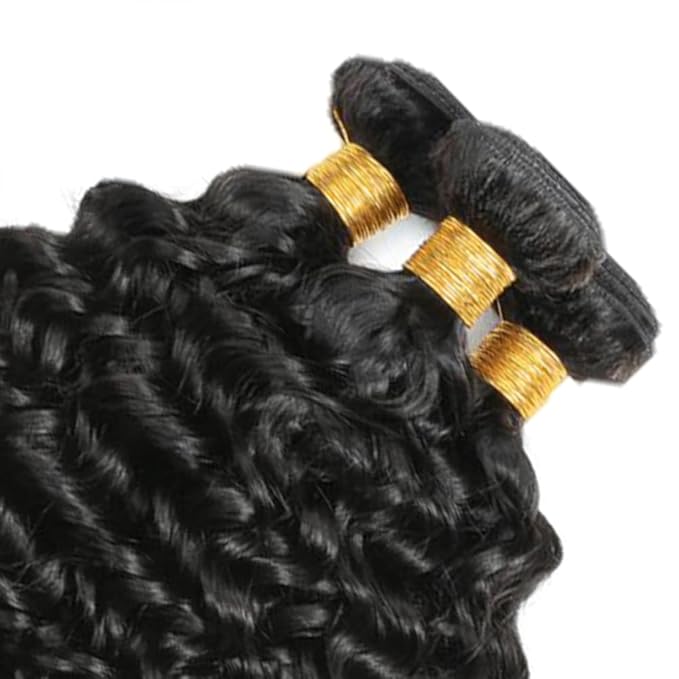 28 30 32 Natural Black Water Wave Bundles Human Hair Color 1B Bundles Niegmeag Peruvian Virgin Soft and Silky Remy Hair Extensions Double Weft Color 1B Wet and Wavy Bundle