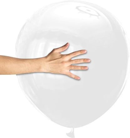 White Big Balloons 32pcs, 18 Inch Large Latex Giant Heavy Duty Balloons by Kawkalsh