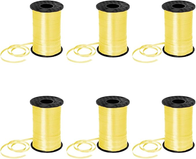 PMU 3000 Yards x 3/16in Daffodil Yellow Crimped Curling Ribbon String by PMU