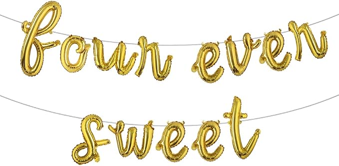 Four Ever Sweet Birthday Decorations, 4 Four Years Old Fourth 4th Girl Boy by RUIANSI