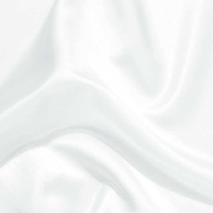 uxcell 2 Pack Silk Satin Pillowcase for Hair and Skin, Cool, Silky, Soft Breathable Pillow Cases Queen Size 20x30 Inch Sateen Pillowcase Snow White with Envelope Closure