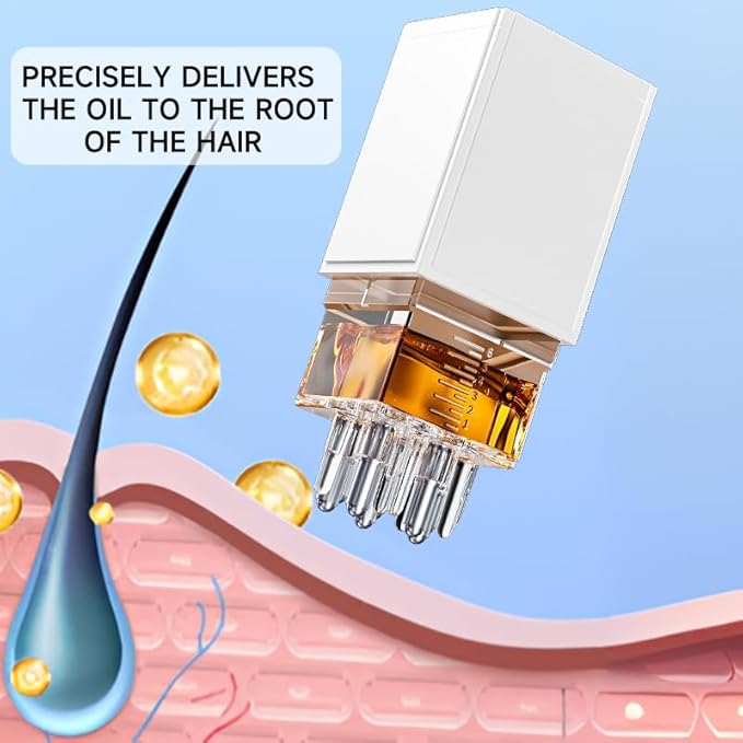 Scalp Applicator Comb, Hair Oil Serum Liquid Guiding Comb, Scalp Massager for Hair Growth (Black)