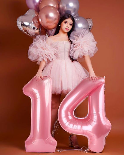 Number 24 Balloon 40Inch for 24 Year Old Birthday Decorations, Pearl Pink | - Image 4