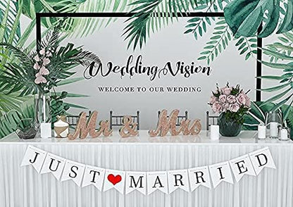 VIOPVERY Wooden Mr & Mrs Wedding Sign - Image 4