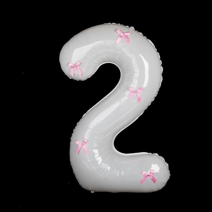 40 Inch White Number Balloons by Unknown