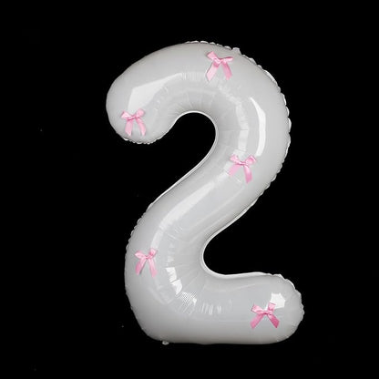 40 Inch White Number Balloons by Unknown
