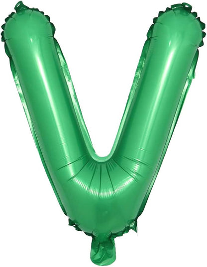 16 inch Green Alphabet Letter and Number Balloons Set Package, Aluminum Hanging by RUIANSI