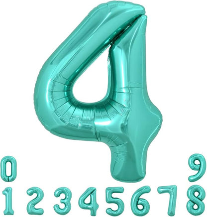 TONIFUL 40 Inch Large Teal Blue Number Balloons, Giant Jumbo Helium Foil Mylar by TONIFUL
