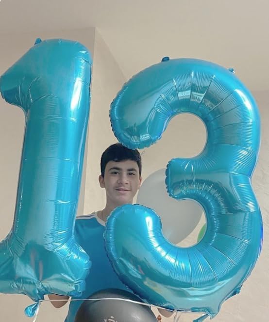 Pearl Blue Number 3 Balloon 40 inch, 3rd Birthday Party Balloons Decorations | - Image 6