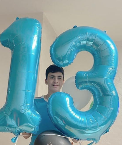 Pearl Blue Number 3 Balloon 40 inch, 3rd Birthday Party Balloons Decorations | - Image 6