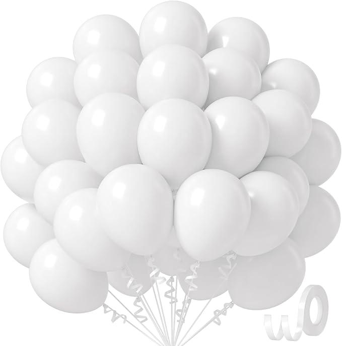 Awenztech White Balloons 12 inch by Awenztech