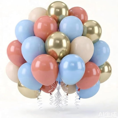 Pink Blue Gender Reveal Balloons 12 Inch Dusty Pink Blue Beige White Sand Cream by Unknown