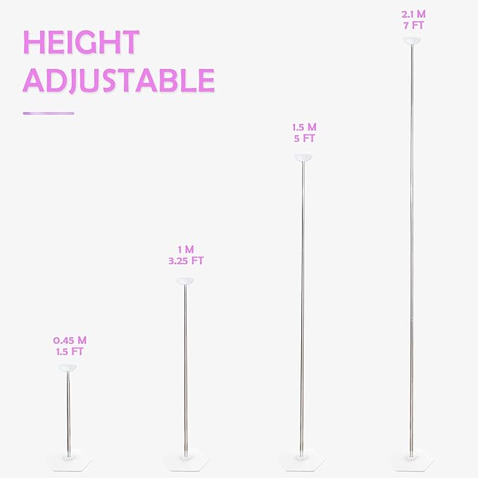 TekXYZ Telescoping Balloon Stand Set of 2, 1.5-7FT Adjustable Height | Sturdy & - Image 3