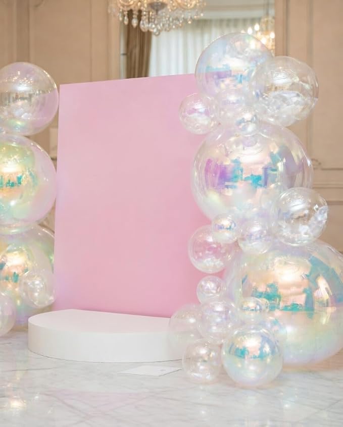 13pcs Iridescent Balloons 22" 18" 10" 4D Clear Ball Balloon Iridescent Party - Image 4