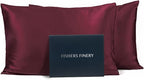 Fishers Finery 25mm 100% Pure Mulberry Silk Pillowcase (Red Queen 2 Pack)