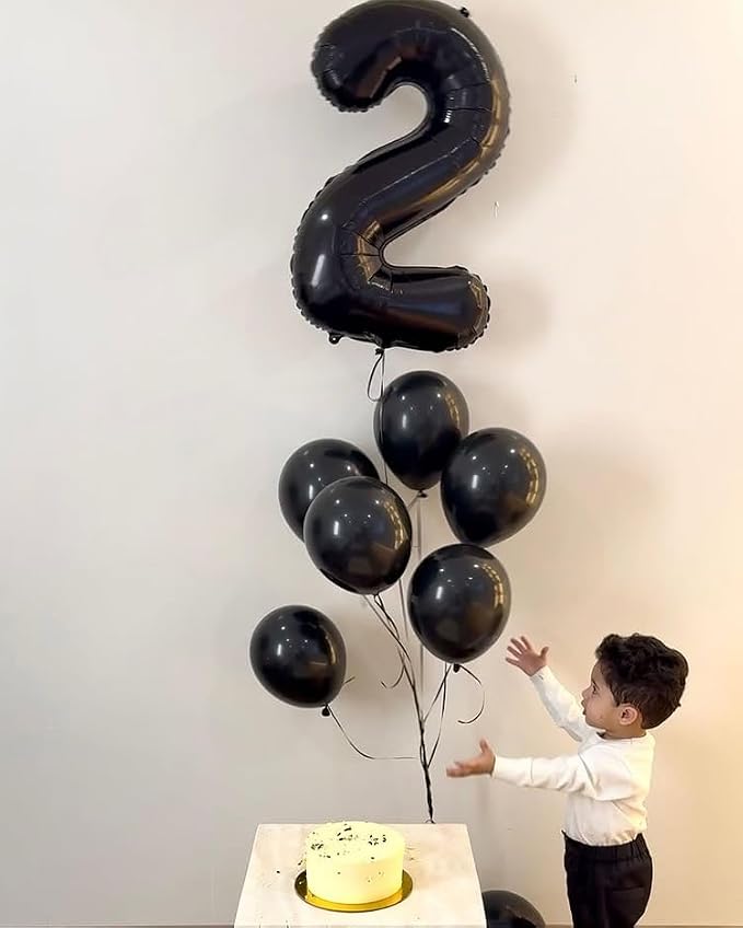 17 Balloon - Black Birthday Number Balloons, 40 Inch Decorations Men Women | - Image 3
