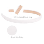 Wecoe White Satin Headbands, 10pcs Non Slip Fashion Hair Bands for Women' Hair - Holiday & DIY Accessories