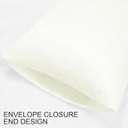 uxcell 2 Pack Silk Satin Pillowcase for Hair and Skin, Cool, Silky, Soft Breathable Pillow Cases Standard Size 20x26 Inch Sateen Pillowcase Pearl White with Envelope Closure