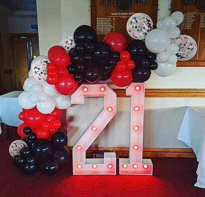 Red and Black Latex Balloons, 50 Pack 12 inch Black White Red Confetti Party - Image 8