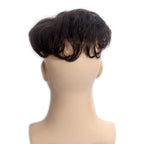 H&Bwig toupee for men,Men Short Toppers Hairpiece with toupee tape,Clips in Hair Extensions for Covering White Loss Hair, Glueless (Dark Brown)