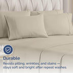 Standard Pillow Cases - 4 Pack - Super Soft Pillowcase Covers - Envelope Enclosure - Hotel Quality Pillow Protectors - Wrinkle Free, Shrink and Stain Resistant - Machine Washable - 20" x 26" (Wheat)