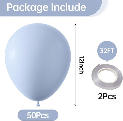 12 Inch Pastel Blue Balloons, Baby Shower, Graduate Party Decorations - Image 2