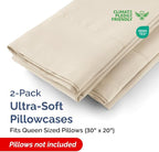 Queen Pillow Cases - 2 Pack - Super Soft Pillowcase Covers - Envelope Enclosure - Hotel Quality Pillow Protectors - Wrinkle Free, Fade, Shrink & Stain Resistant - Machine Washable - 20" x 30" (Wheat)