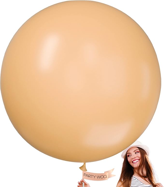 PartyWoo Nude Balloons 4pcs Apricot Fall Neutral Color 36 Inch | Balloons by PartyWoo