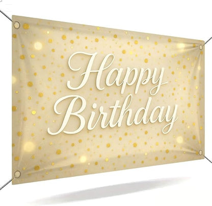 Large Happy Birthday Banner 71x43 Inch, Big Hanging Porch Sign by ActFirst