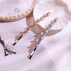WHITEBRIDGE 8pcs Rhinestone and Pearl Bobby Pins Metal Hair Clips Sparkling HairClip for Women Girls Gold and Silver Diamond Hair Pins