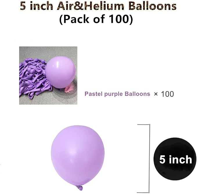 5 inch Pastel Purple Party Balloons - Image 2