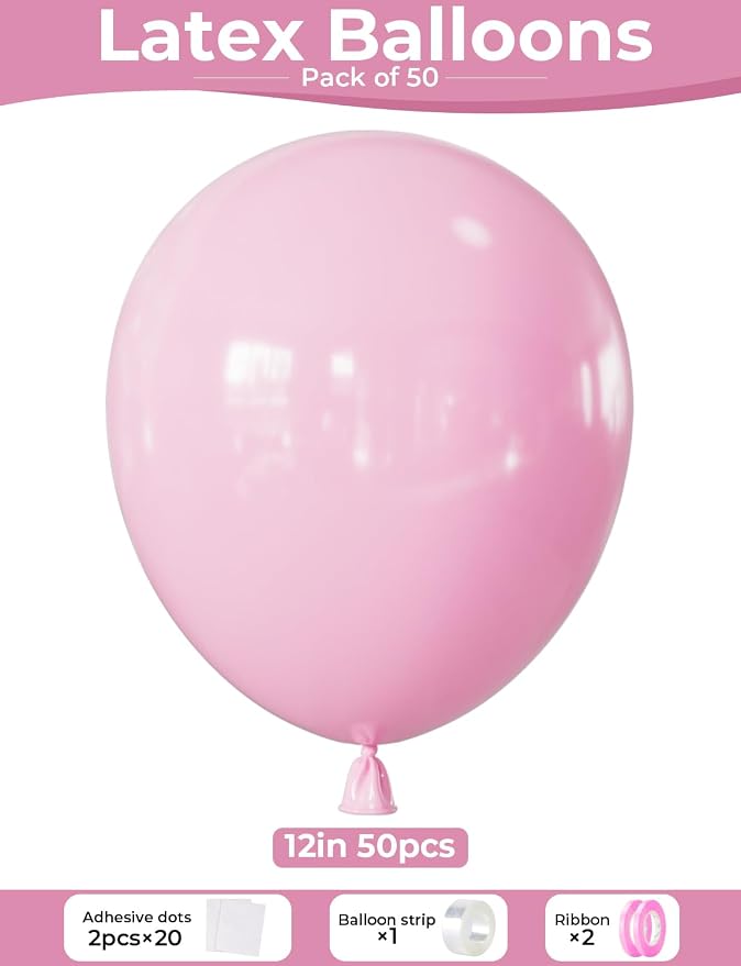 Light Pink Balloons, Baby Soft Pink Balloons - Image 4