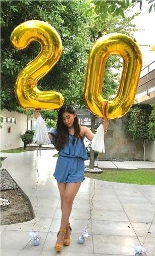 Gold Number 0 Balloon 40 inch, Balloon numbers party supplies, deco photo shoot - Image 7