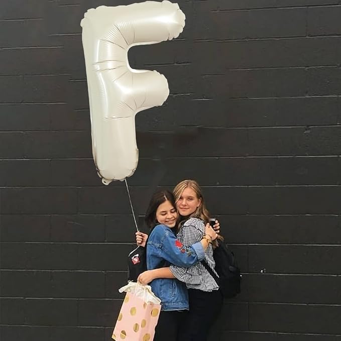 TONIFUL 40 Inch Large Cream White Letter F Balloons Giant Alphabet Letter - Image 5