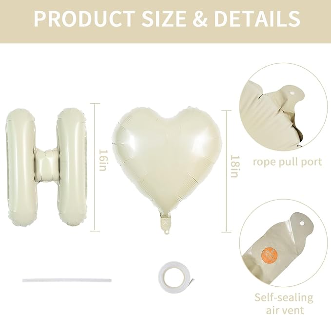 TONIFUL 16 Inch Cream White HOME SWEET HOME Letter Balloon Decorations | - Image 2