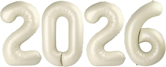 Large Number Balloons 40 Inch Cream 2026 Balloon by Mluchee