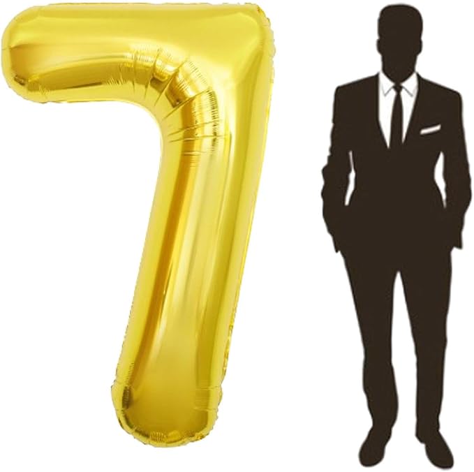 65 Inch Giant gold Foil Number Balloon, Old Children's Birthday Party Helium by Yimenbloon