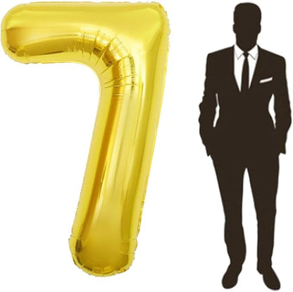 65 Inch Giant gold Foil Number Balloon, Old Children's Birthday Party Helium by Yimenbloon