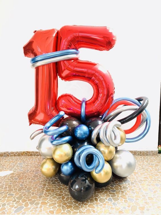Red Number 5 Balloon 40 Inch, 5th Birthday Party Decorations Men Women | Foil - Image 2