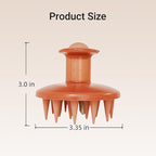 Silicon Scalp Massage Comb - Hair Oil Applicator Brush with Built-in Scale, 20 Silicone Bristles & Stainless Steel Teeth for Hair Growth Serum, Scalp Care and Relaxation (Skin)