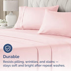 Queen Pillow Cases Set of 4 - Ultra Soft Hotel Quality Pillowcase Covers - Comfy, Cozy & Wrinkle Free - Shrinkage, Stain & Fade Resistant - Machine Washable Pillow Protectors - 4 Piece Set - Baby Pink